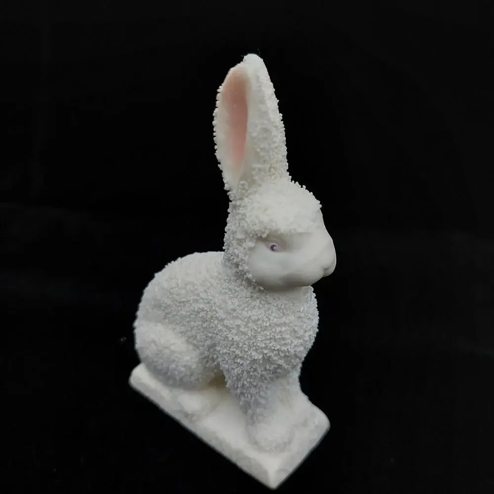 Vintage Dept 56 Snowbunnies Porcelain Rabbit Figurine Easter Spring Decor 1990s